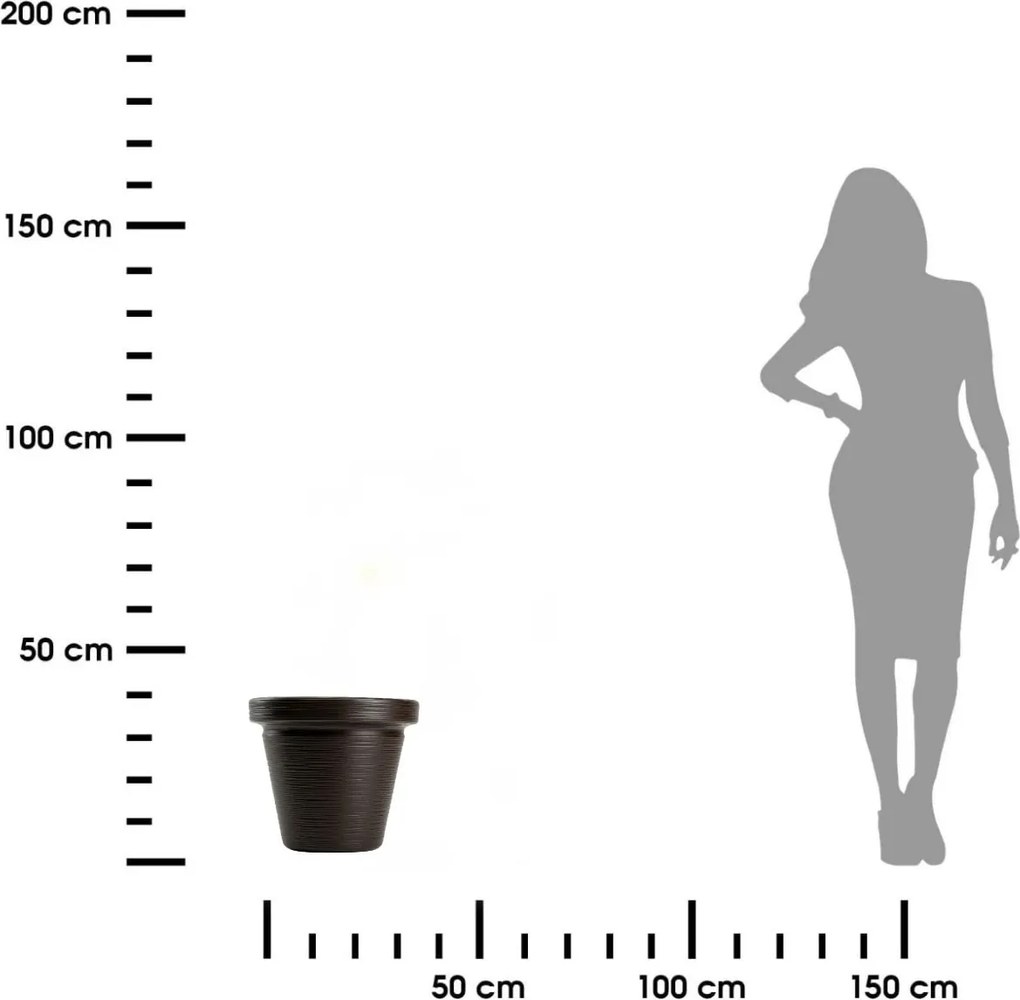 PLASTOVÝ KVETINÁČ SRTIA RIFLO 39X34 CM TMAVOHNEDÁ