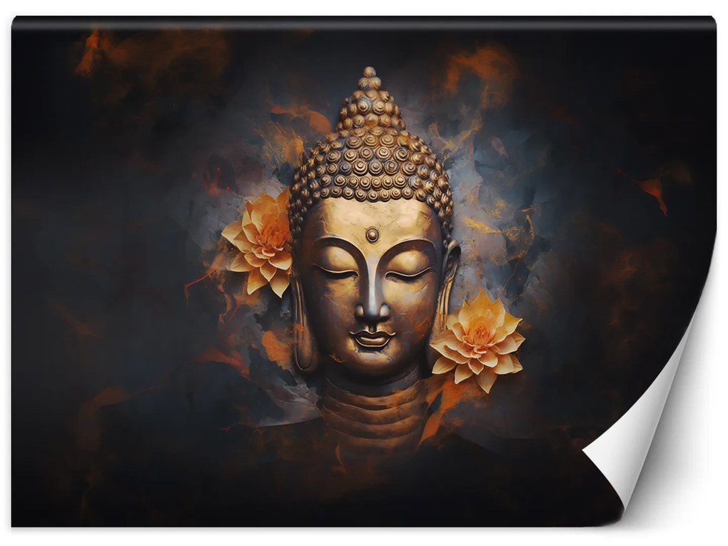 Gario Fototapeta Zlatý Budha a kvety Materiál: Vliesová, Rozmery: 200 x 140 cm