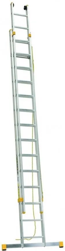 ALVE Rebrík hliníkový dvojdielny výsuvný s lanom 8316 PROFI PLUS FORTE