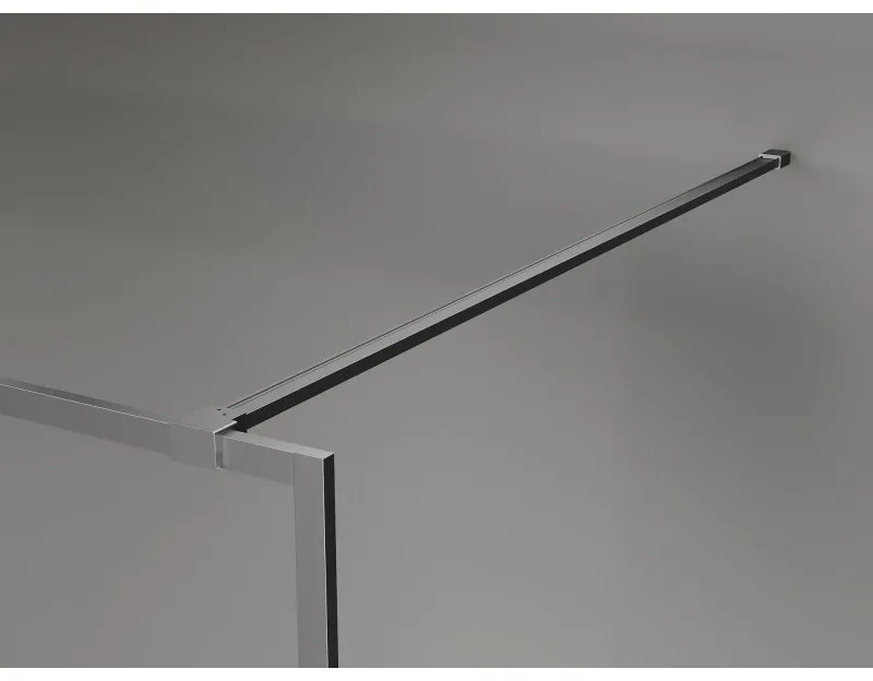 Mexen Kioto-XF, sprchová zástena s rámom 120 x 202 cm, 10mm šedé sklo, grafitový profil, 800-120-104-95-40-X