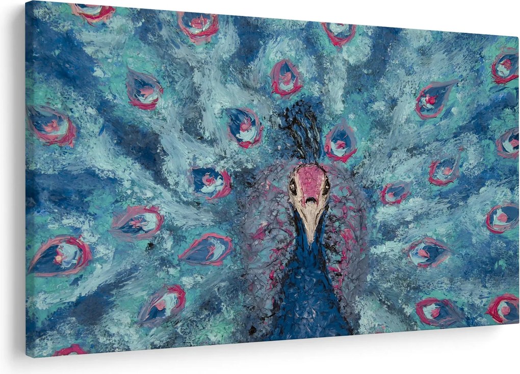 Obraz maľovaného páva (90x60 cm)