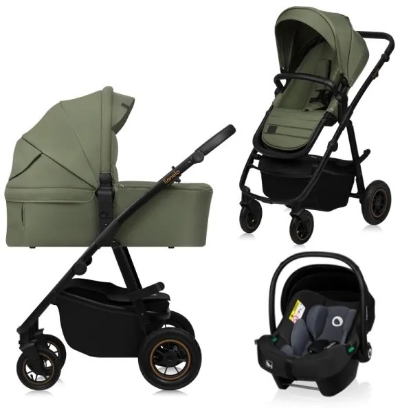 Lionelo - Kombinovaný kočík 3 v 1 AMBER PLUS Green Forest
