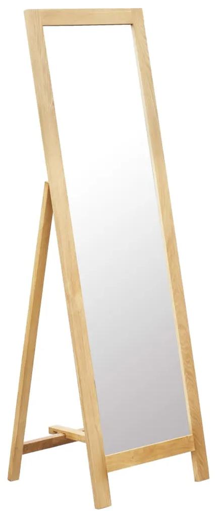 vidaXL Voľne stojace zrkadlo 48x46,5x150 cm masívne dubové drevo