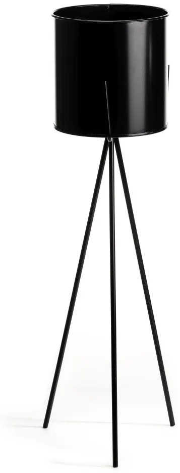 KOVOVÝ KVETINÁČ SO STOJANOM TRIPOD 80X25 CM ČIERNA