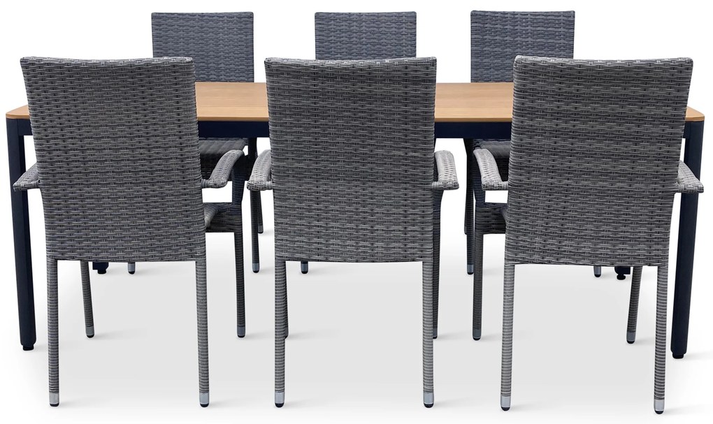 Záhradný jedálenský set Milano + 6x ratanová stolička Paris PREMIUM