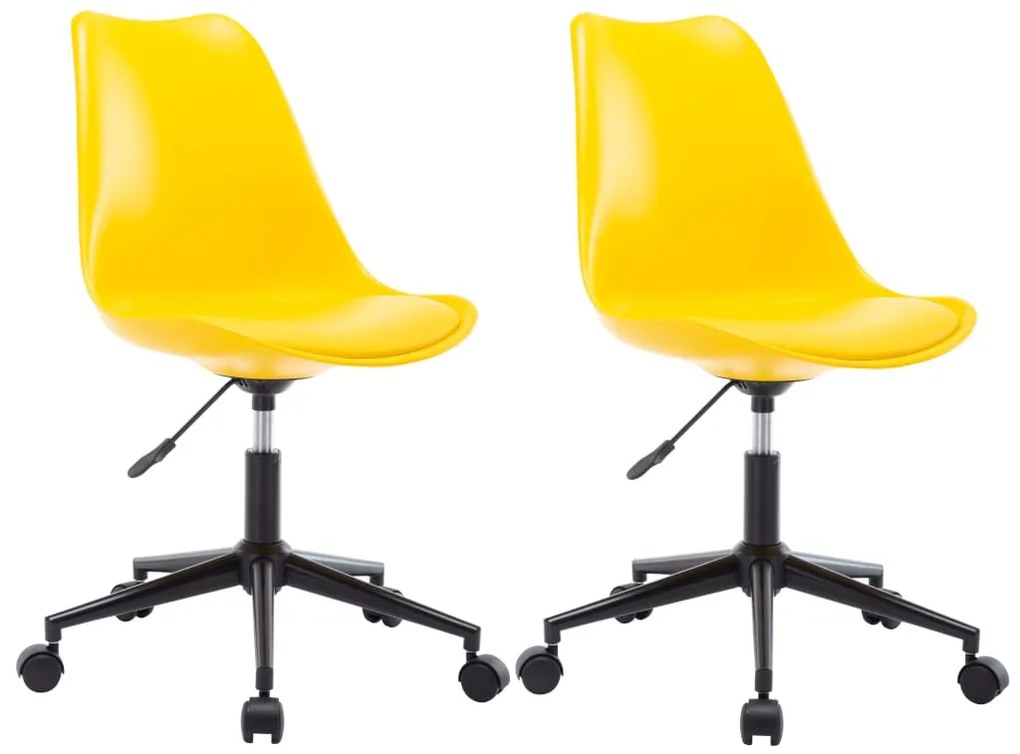 vidaXL Otočné jedálenské stoličky z umelej kože 2 ks žlté