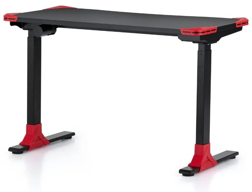 Výškovo nastaviteľný stôl OfficeTech Game, 120 x 60 cm, čierna