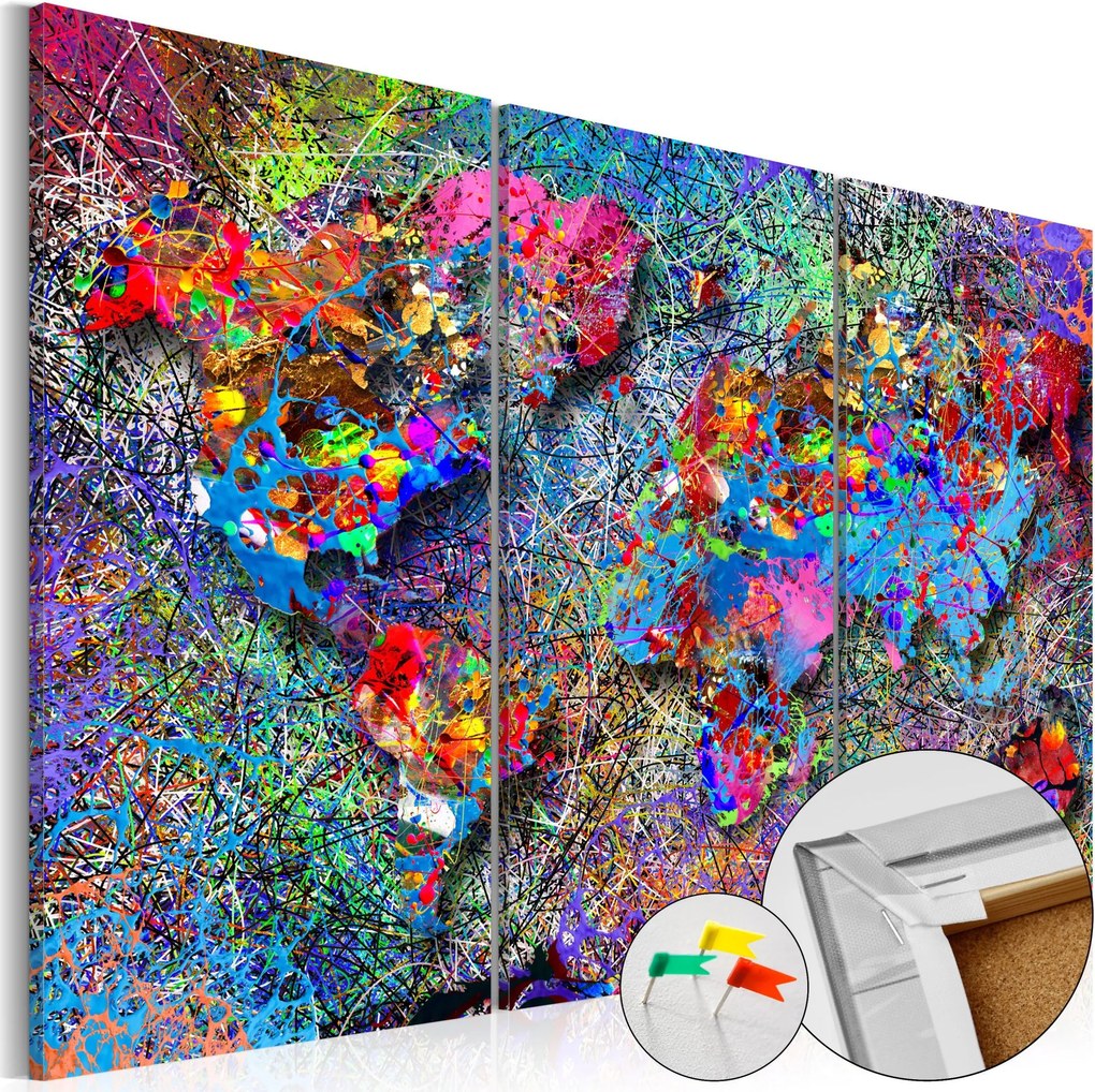 Obraz na korku - Colourful Whirl [Cork Map] 120x80