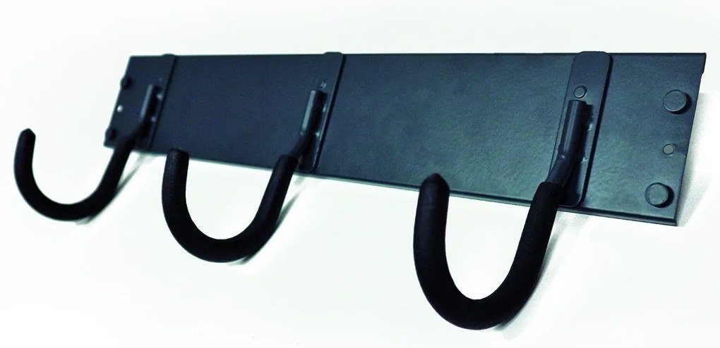 Kovový nosník s 3 háčikmi s pogumovaným povrchom k regálu RIVET