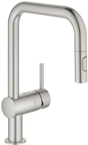 Drezová batéria GROHE MINTA s vyťahovacou spŕškou, 2 prúdy supersteel 32322DC2