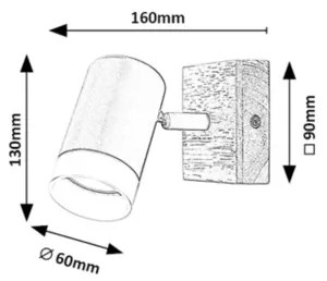 Rabalux 73121 - Nástenné bodové svietidlo TORAS 1xGU10/5W/230V dub