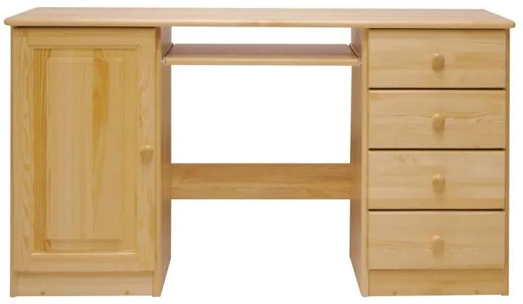 Písací stolík veľký, 4 šuflíky - PIS03: Biela Vľavo