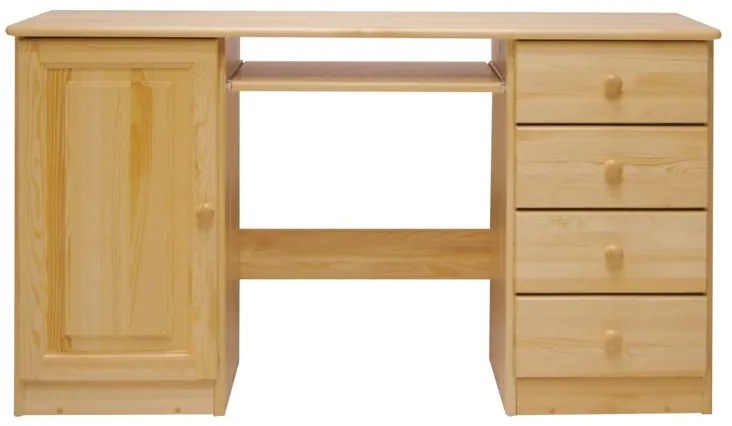 Písací stolík veľký, 4 šuflíky - PIS03: Borovica Vľavo