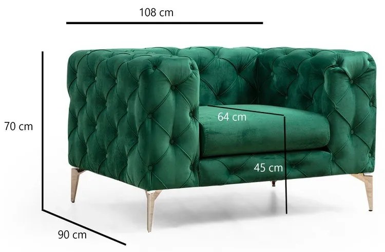 Zelené kreslo Como – Artie