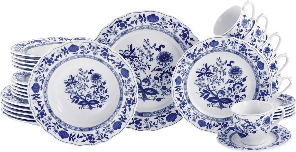 XXXLutz KOMBINOVANÝ SERVIS Flora Zwiebelmuster 30-dielne Creatable - Online Only bytové doplnky - 007768050002