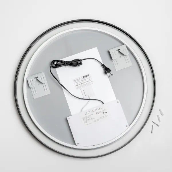 Brilagi-LED stmievateľné vyhrievané zrkadlo s podsvietením ALU PRO LED/18W/230V pr. 60 cm IP44 čierne