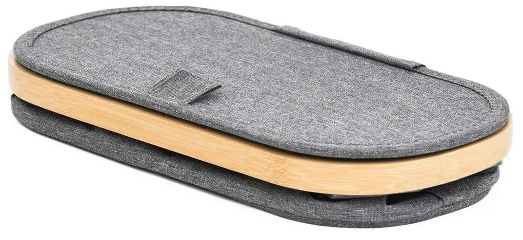 Úložný box G21 30 x 15 x 15 cm, bambusový s vekom, sivý