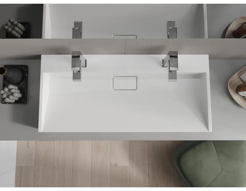 Mexen Ava, umývadlo na dosku z konglomerátu 2/O 100 x 46 cm, biela, 23011002