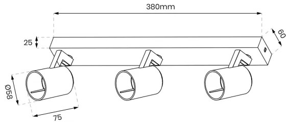 Bodové svietidlo VOLF 3xGU10/10W/230V zlatá/čierna