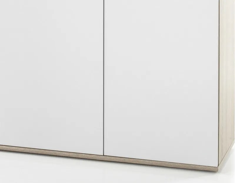 Komoda s policami/botník Manolo 136 cm, dub sonoma/biela