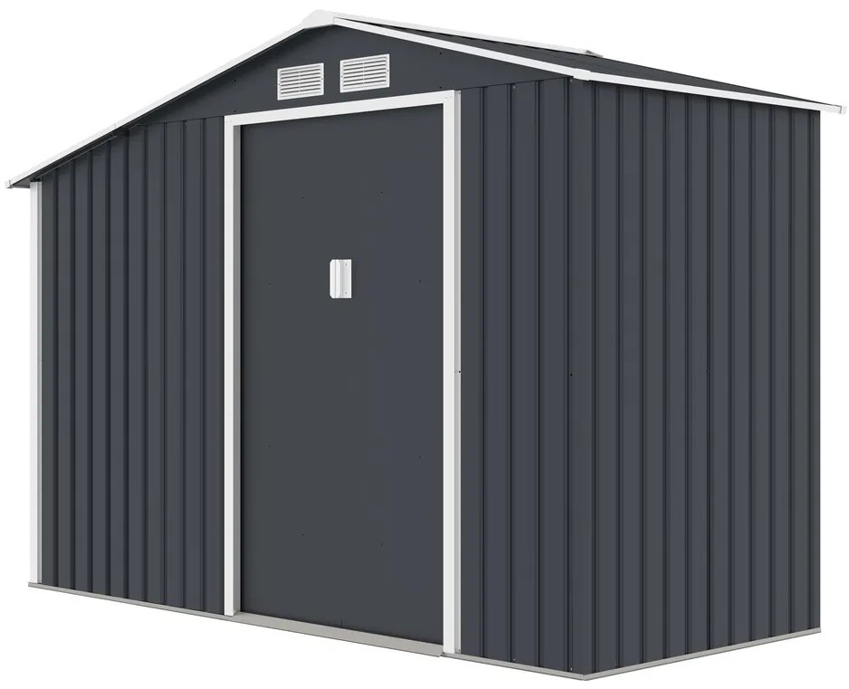 InternetovaZahradaplast Záhradný domček 278x127x195 cm - tmavo sivý