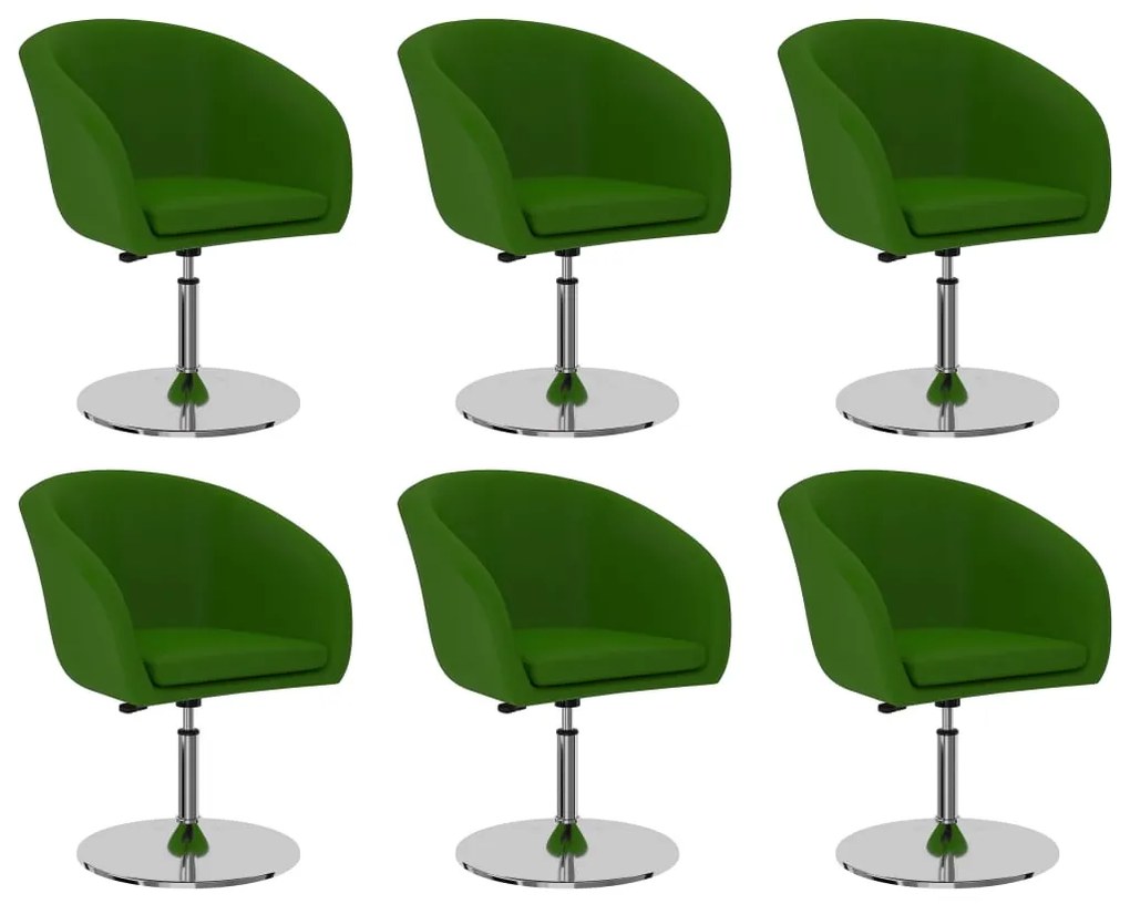 vidaXL Jedálenské stoličky 6 ks, zelené, umelá koža