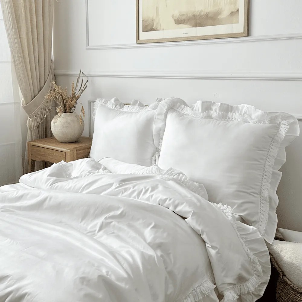 Boho obliečky pre dospelých biela 160x200cm