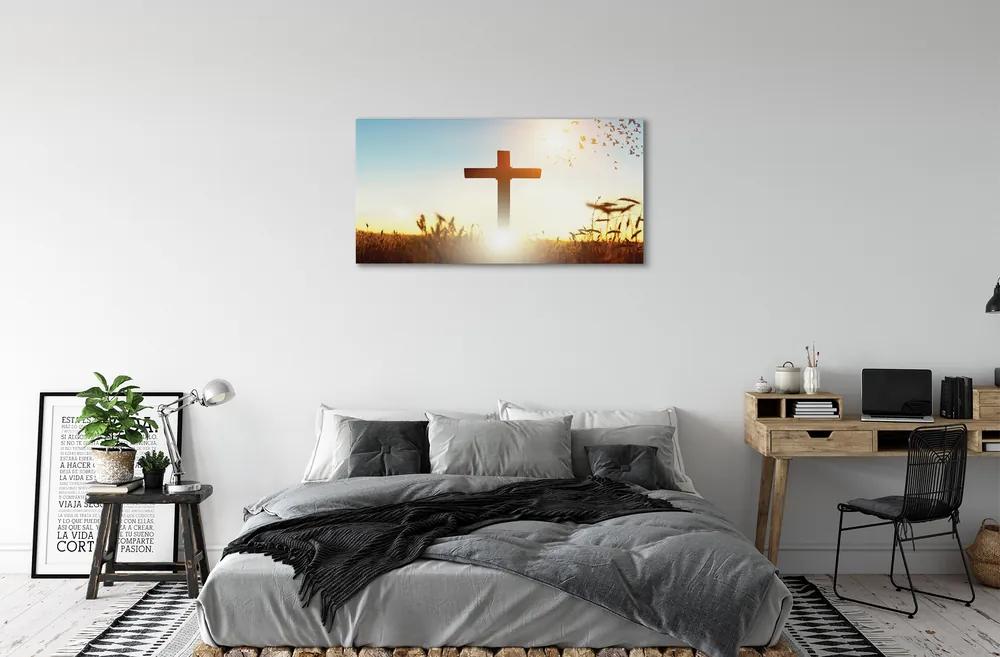 Obraz na plátne Kríž pole Slnka 120x60 cm