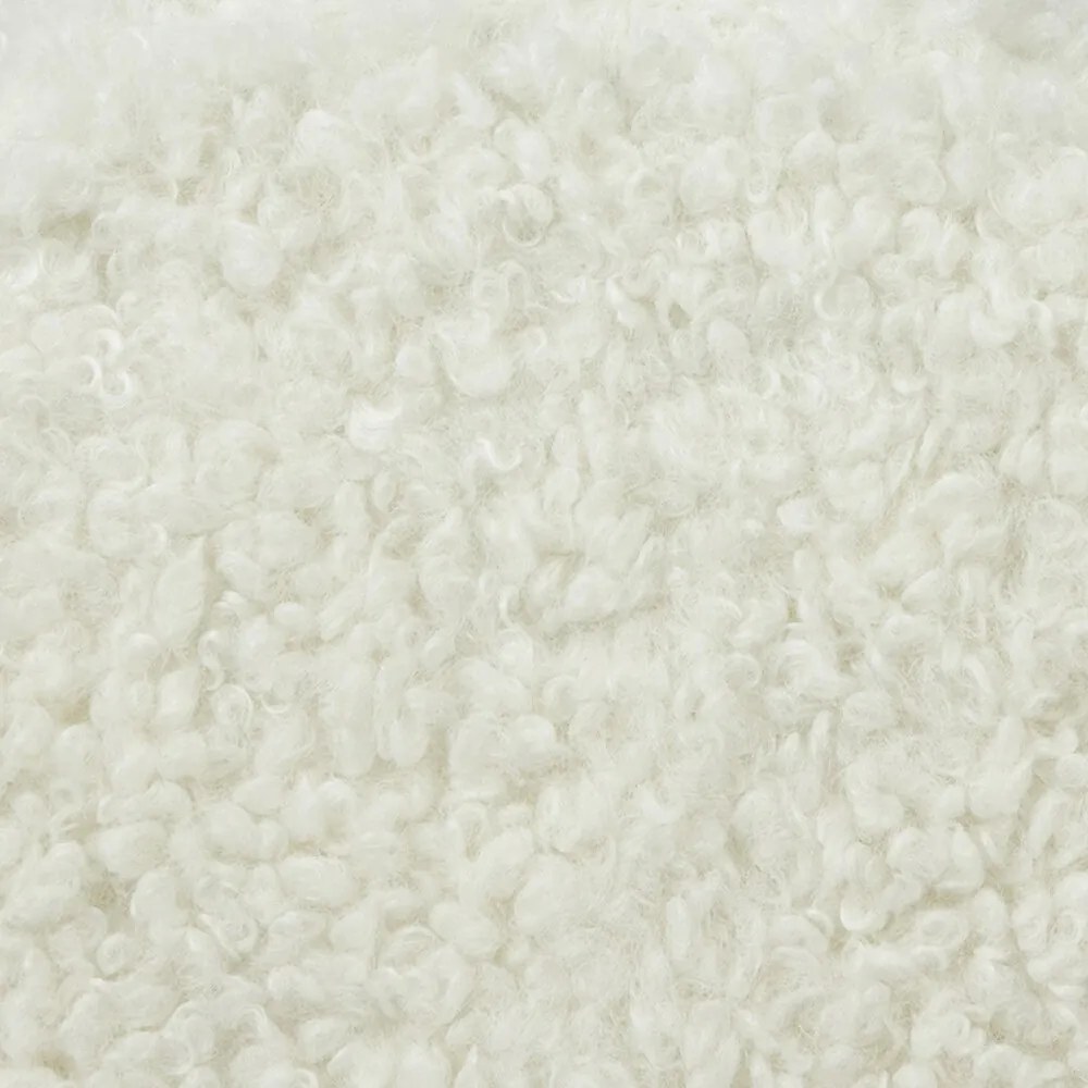 Biely plyšový kučeravý vankúš Curly Teddy White Off - 40*15*60cm