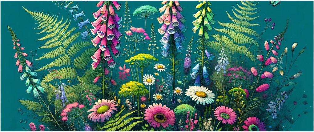 Obraz - Lúčne kvety (120x50 cm)