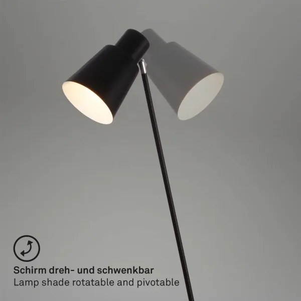 Brilo - Stojacia lampa 1xE27/10W/230V čierna