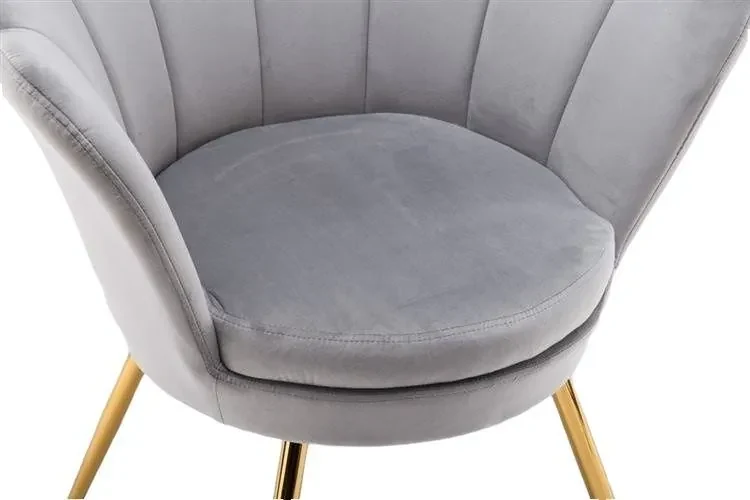 LuxuryForm DESIGN Kreslo FREY VELUR so zlatými nohami - svetlo šedé