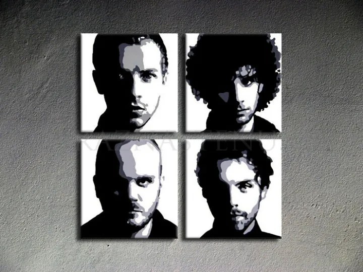 Ručne maľovaný POP Art obraz Coldplay | rôzne rozmery