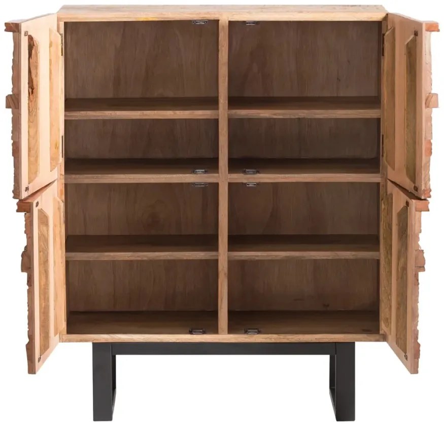 furniture-nabytek.cz - Masívna komoda Highboard v Grónsku z mangového dreva, lakovaná, hnedá