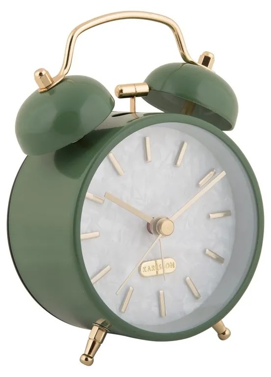Karlsson 6009DG dizajnový budík zelený, priemer 12cm