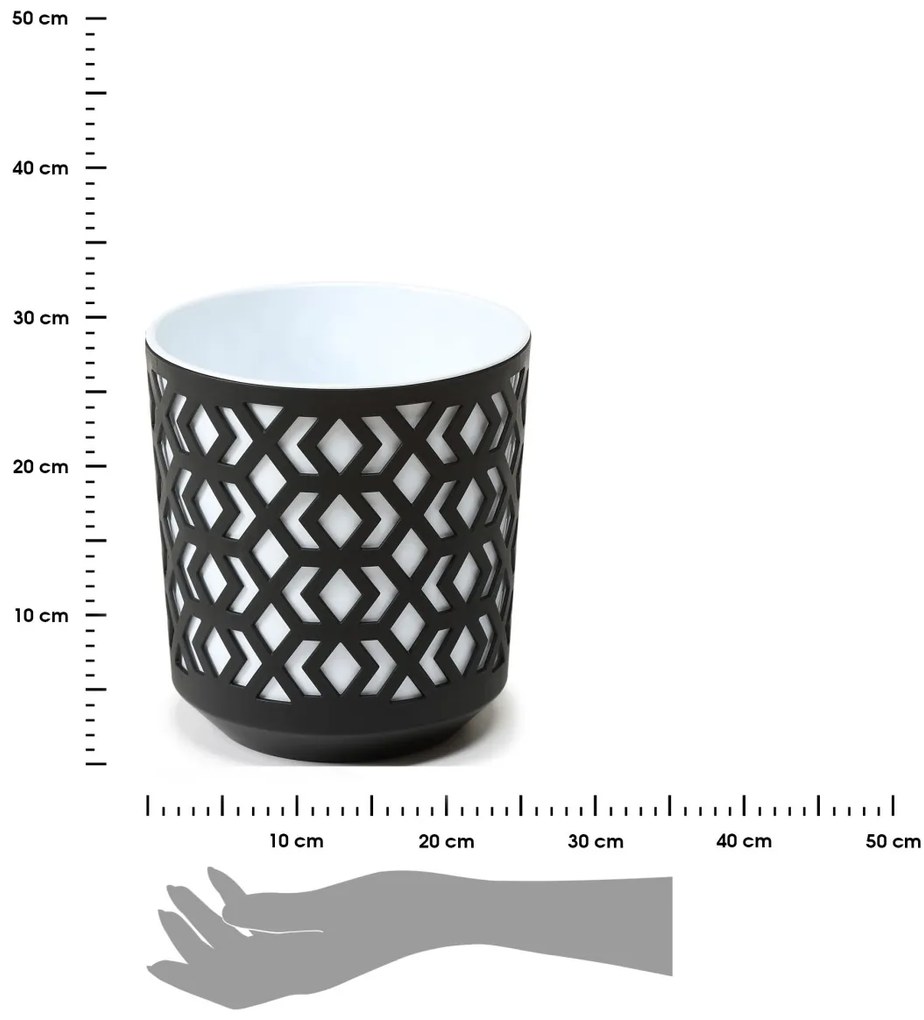 Kvetináč Etnic 25x27 cm čierno-biely
