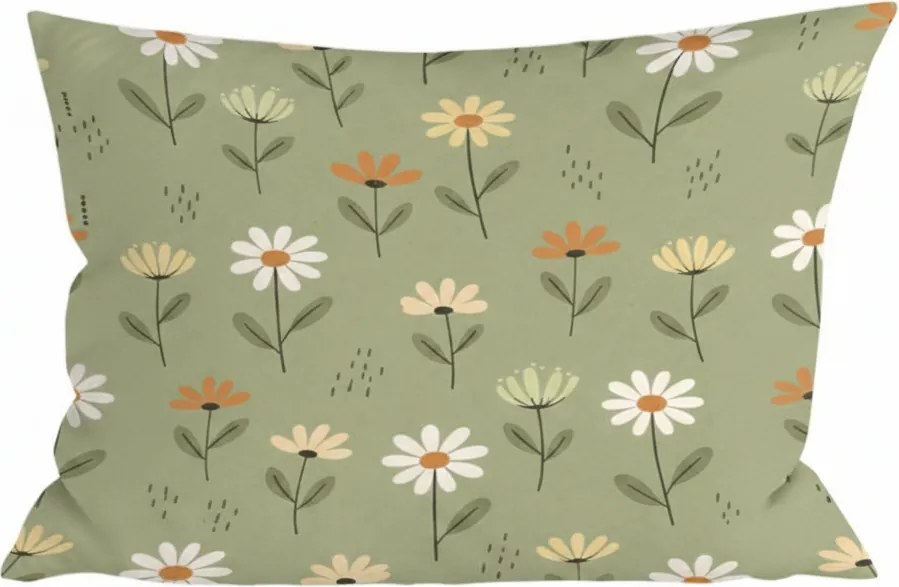 Bavlnená obliečka na vankúš FLORAL NEST 40x60 cm, zelená