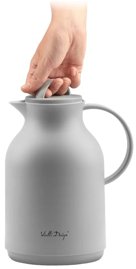 Sivá termoska Vialli Design, 1 l