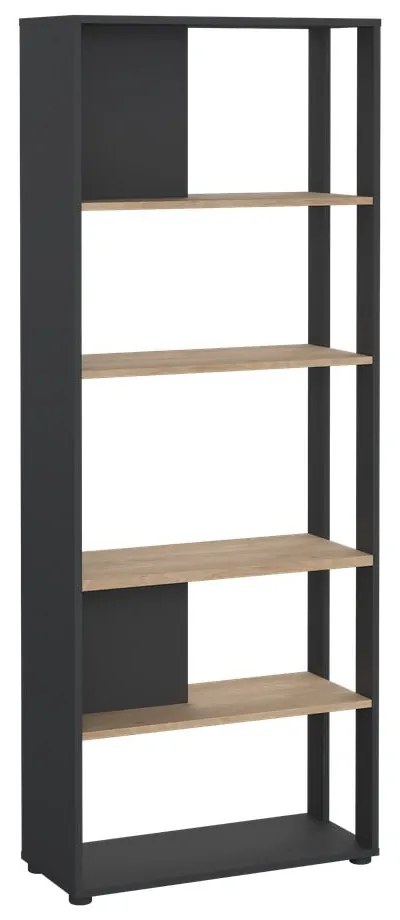 Knižnica v dekore duba v antracitovo-prírodnej farbe 80x205 cm Sign – Tvilum