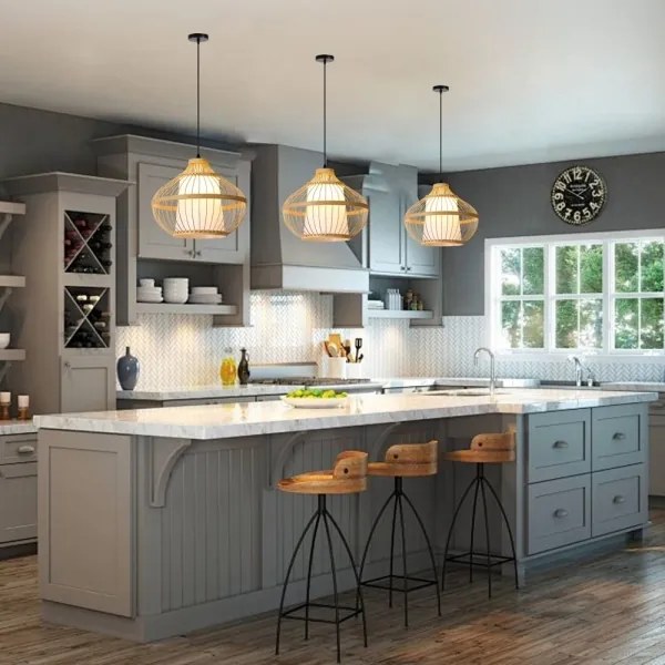 Immax 08256L - Luster na lanku PINCHOS 1xE27/40W/230V pr. 40 cm bambus