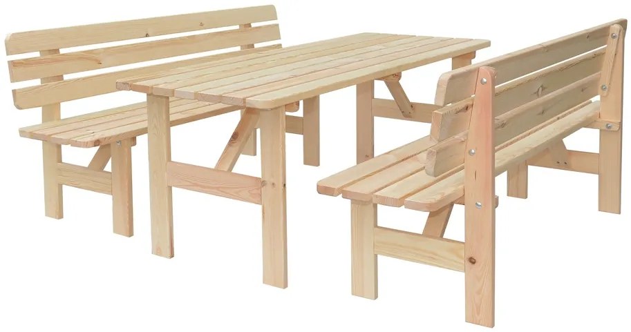Rojaplast VIKING záhradná lavica drevená PRÍRODNÁ - 150 cm