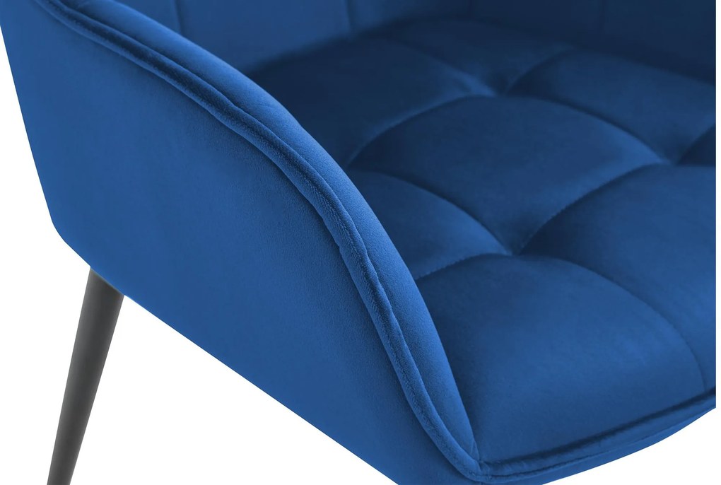 Jedálenská stolička Ferndale - zamat - tmavo modrá