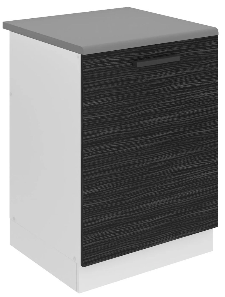 Kuchynská skrinka Belini Premium Full Version drezová 60 cm eben kráľovský s pracovnou doskou