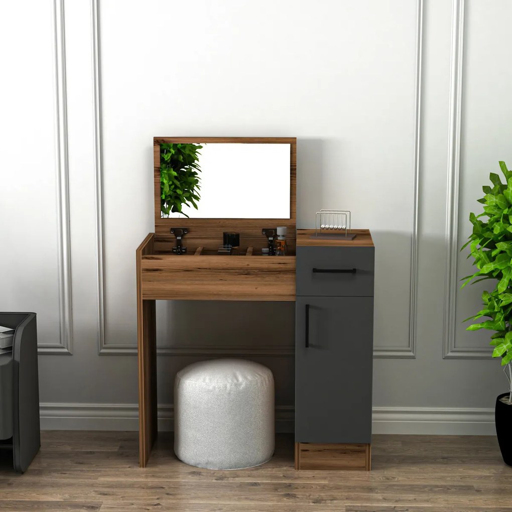 Kozmetický stolík Inci Light Walnut