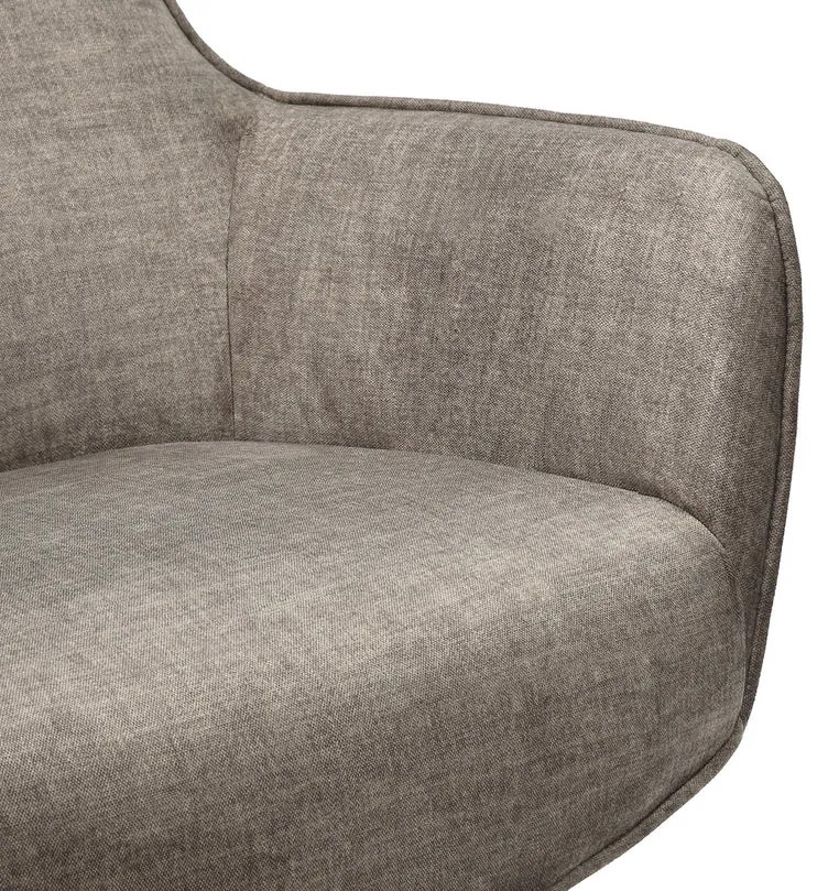 Kreslo VOGUE otočné o 360°, zamatová farba taupe, s čiernym kovovým rámom