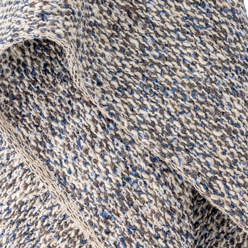 Sivomodrá deka s prímesou ľanu 130x160 cm Ocean – Bloomingville