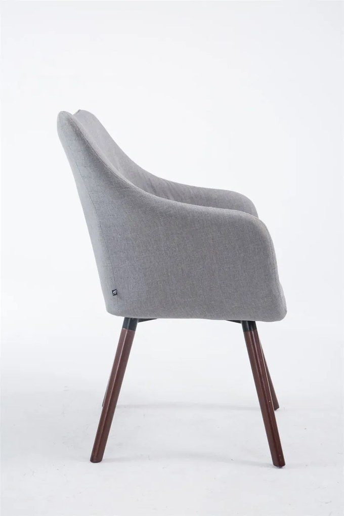 Design-Shop Stolička Mack látka, nohy orech - Sivá