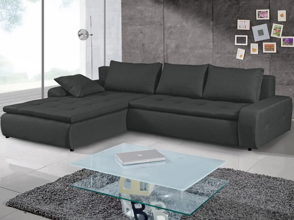 Rohová sedacia súprava Galileo, antracitová látka