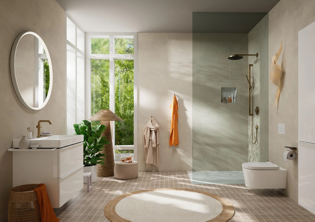 Hansgrohe Pulsify S, tyčová ručná sprcha 100 1jet EcoSmart+, kartáčovaný bronz, HAN-24126140