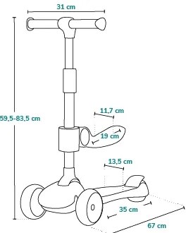 Lionelo - Detská kolobežka 2v1 FRANKY ružová